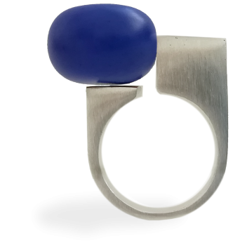 RD2-satin blue - 3700982252097 - Ceraselle - Bague céramique asymétrique Bleu satiné