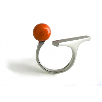 RD3-orange - 3700982252110 - Ceraselle - Bague céramique argenté et orange - 2