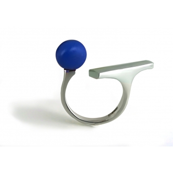 RD3-satin blue - 3700982252127 - Ceraselle - Bague céramique argenté et bleu satiné - 2