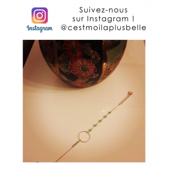  - 3700982223752 - Collection CMLPB - Bracelet turquoise asymétrique avec anneau - 3