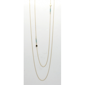  - 3700982223851 - Collection CMLPB - Collier double long et fin Turquoise