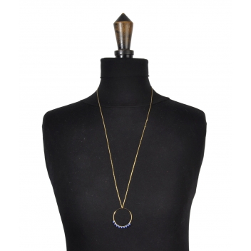  - 3700982223950 - Collection CMLPB - Collier sautoir avec anneau bleu - 3