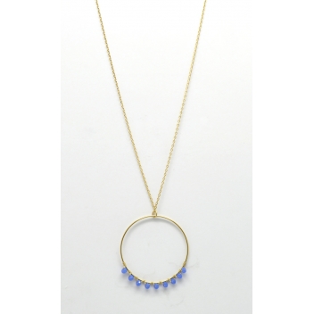  - 3700982223950 - Collection CMLPB - Collier sautoir avec anneau bleu