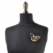 Broche Origami Papillon en tissu Noir