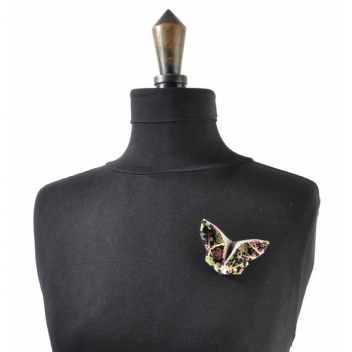  - 3700982216877 - The cocotte - Broche Origami Papillon en tissu Noir - France