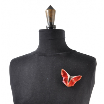  - 3700982216891 - The cocotte - Broche Origami Papillon en tissu Rouge - France