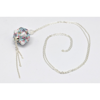  - 3700982216921 - The cocotte - Collier sautoir papier Origami Boule Bleu - France - 5