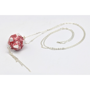  - 3700982216938 - The cocotte - Collier sautoir papier Origami Boule Rouge - France - 5