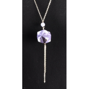  - 3700982216969 - The cocotte - Collier sautoir papier Origami Boule Violet - France - 2
