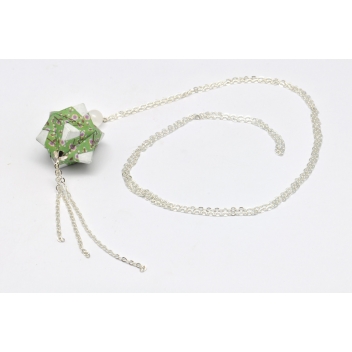  - 3700982215955 - The cocotte - Collier sautoir papier Origami Boule Vert - France - 5
