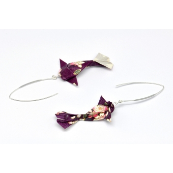  - 3700982215962 - The cocotte - Boucles d\'oreille papier Origami Carpe Violet - France - 2