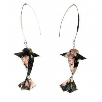  - 3700982215993 - The cocotte - Boucles d\'oreille papier Origami Carpe Noir - France - 4