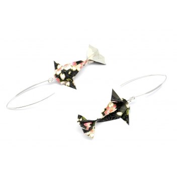  - 3700982215993 - The cocotte - Boucles d\'oreille papier Origami Carpe Noir - France - 2