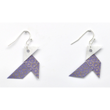  - 3700982216020 - The cocotte - Boucles d\'oreille papier Origami Cocotte Violet - France - 3