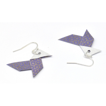  - 3700982216020 - The cocotte - Boucles d\'oreille papier Origami Cocotte Violet - France