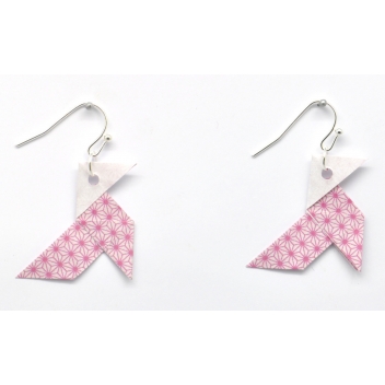  - 3700982216037 - The cocotte - Boucles d\'oreille papier Origami Cocotte Rose - France - 3