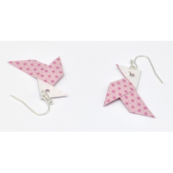  - 3700982216037 - The cocotte - Boucles d\'oreille papier Origami Cocotte Rose - France