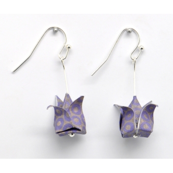  - 3700982216082 - The cocotte - Boucles d\'oreille papier Origami Lotus Violet - France - 3