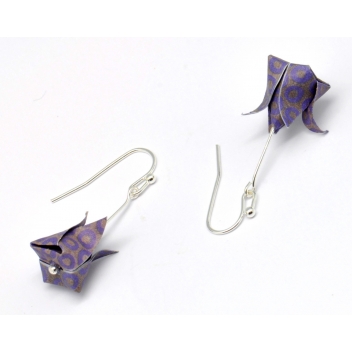  - 3700982216082 - The cocotte - Boucles d'oreille papier Origami Lotus Violet - France