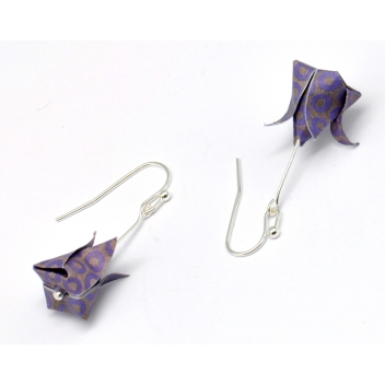  - 3700982216082 - The cocotte - Boucles d\'oreille papier Origami Lotus Violet - France