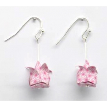  - 3700982216099 - The cocotte - Boucles d\'oreille papier Origami Lotus Rose - France - 3