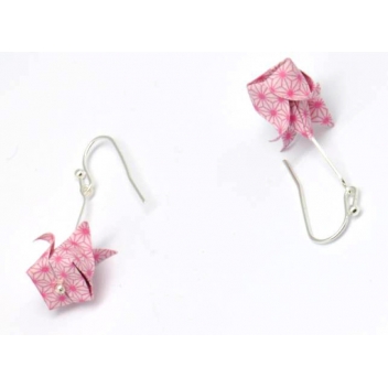  - 3700982216099 - The cocotte - Boucles d\'oreille papier Origami Lotus Rose - France