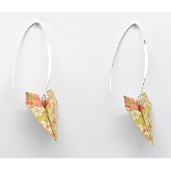  - 3700982216228 - The cocotte - Boucles d\'oreille papier Origami Avion Moutarde - France - 3