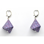 Boucles d\'oreille papier Origami Triangle Violet goutte