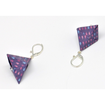  - 3700982216389 - The cocotte - Boucles d'oreille papier Origami Triangle Violet goutte - France