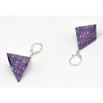  - 3700982216389 - The cocotte - Boucles d\'oreille papier Origami Triangle Violet goutte - France