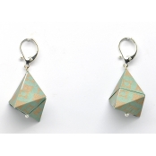 Boucles d'oreille papier Origami Triangle Gris bleuté