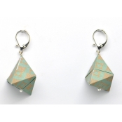 Boucles d'oreille papier Origami Triangle Gris bleuté