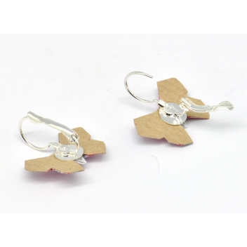  - 3700982216532 - The cocotte - Boucles d\'oreille papier Origami Papillon Rouge rosé - France
