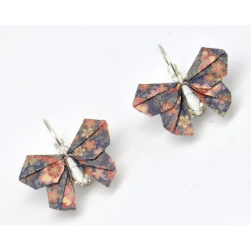  - 3700982216556 - The cocotte - Boucles d\'oreille papier Origami Papillon Violet fleur - France - 3