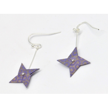  - 3700982216563 - The cocotte - Boucles d\'oreille papier Origami Tourniquet Violet - France - 3