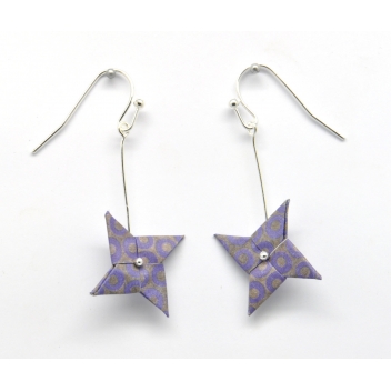  - 3700982216563 - The cocotte - Boucles d\'oreille papier Origami Tourniquet Violet - France