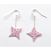 Boucles d\'oreille papier Origami Tourniquet Rose