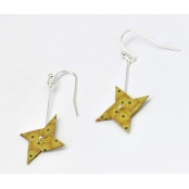 Boucles d\'oreille papier Origami Tourniquet Moutard