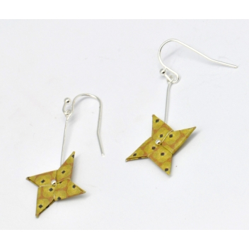  - 3700982216594 - The cocotte - Boucles d\'oreille papier Origami Tourniquet Moutard - France - 3