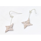 Boucles d'oreille papier Origami Tourniquet Rose gris c.