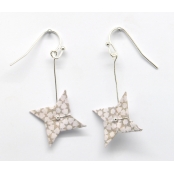 Boucles d'oreille papier Origami Tourniquet Rose gris c.