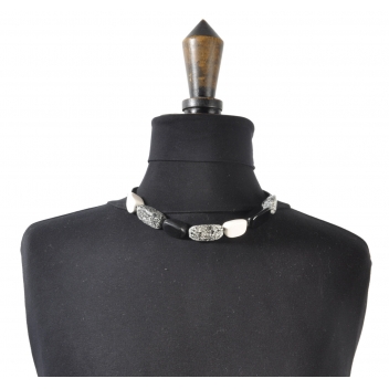 4044 - 3700982206281 - Culture Mix - Collier noir, gris et blanc