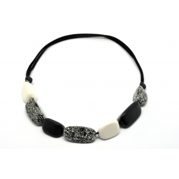 4044 - 3700982206281 - Culture Mix - Collier noir, gris et blanc - 2