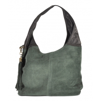 05 0036 vert -  - Collection CMLPB - Sac en daim à pompon Vert - 3