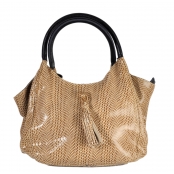 Sac en cuir style serpent Beige