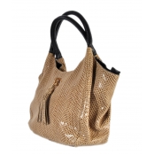 Sac en cuir style serpent Beige