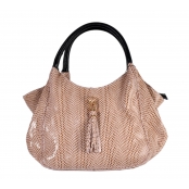 Sac en cuir style serpent Rose