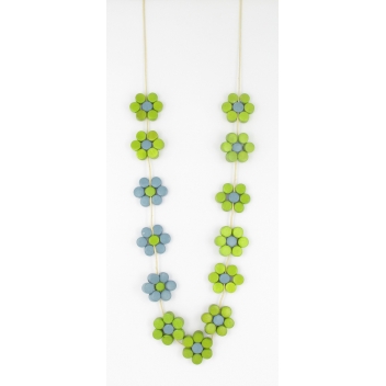 17037 - 3700982202856 - Fanny Fouks - Sautoir fleur vert et bleu - 3
