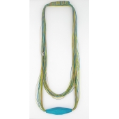 Collier filaire vert et turquoise