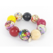 bracelet grosses boules fleuries